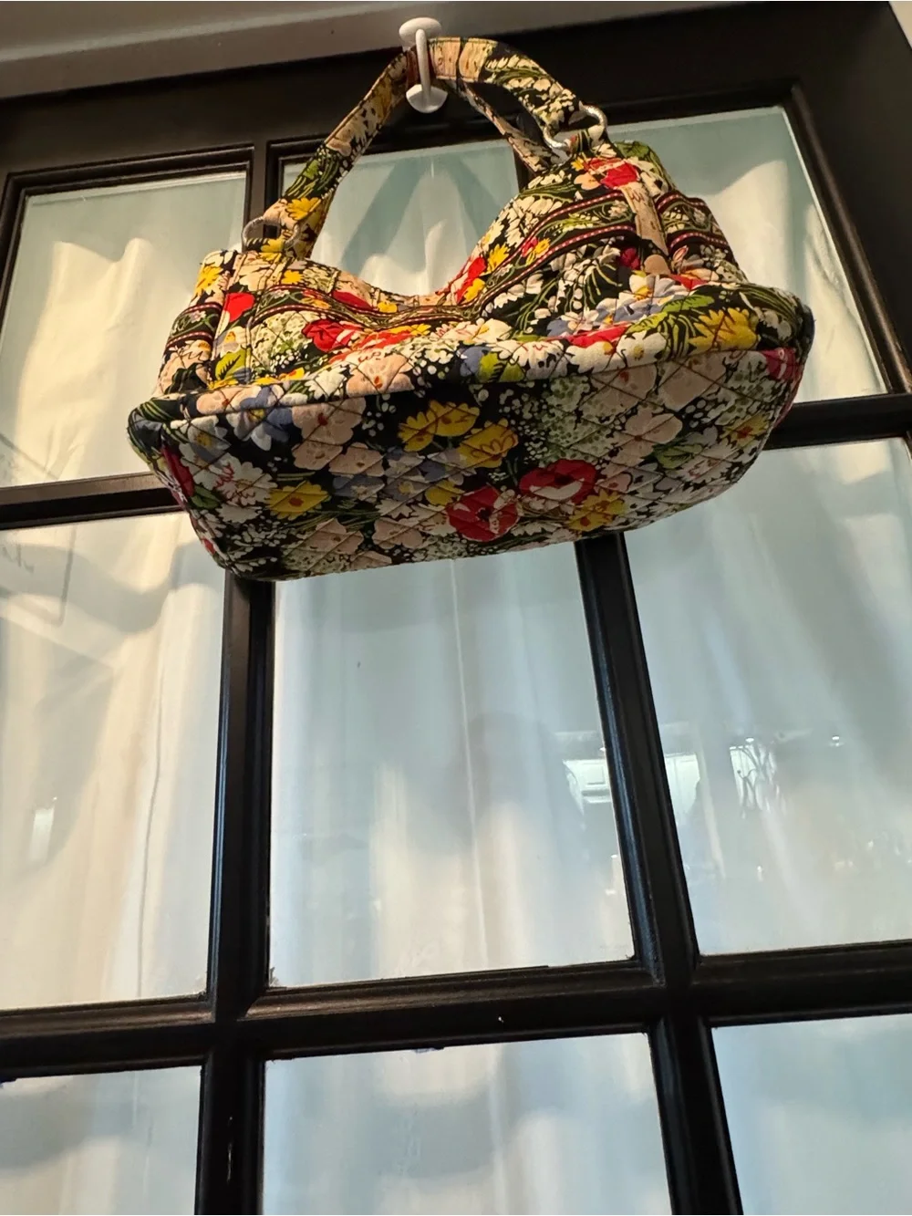 Vera Bradley Black Multi Floral Quilted Shoulder Bag
